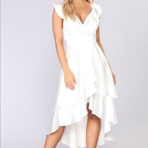 White Satin Midi Dress